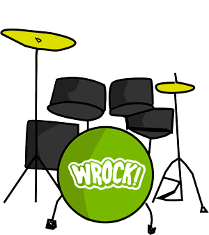 A comic drum kit