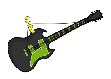 A comic of a Gibson SG Guitar