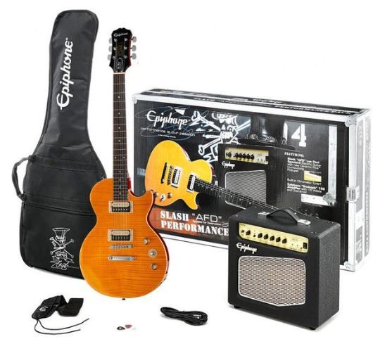 Slash E-Gitarre im Bundle mit Verstärker, Tasche und Amp